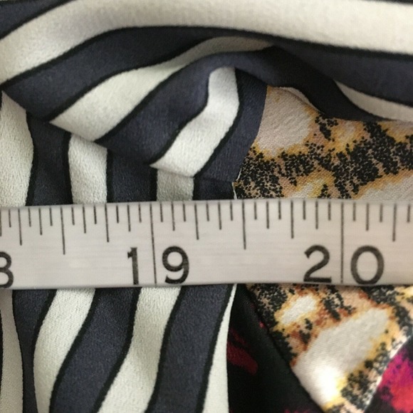 Ann Taylor Shirt Womens Sz XS White Gray Striped Wrap Front Top Blouse Career - Picture 6 of 7